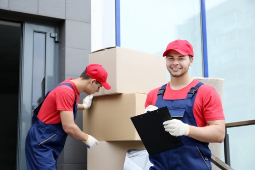 Student removals in Brockley with packed boxes ready for transport