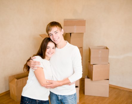 Packed boxes ready for flat removals in Brockley apartment