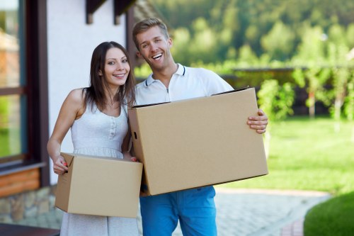 Customer confirming a moving service booking and schedule