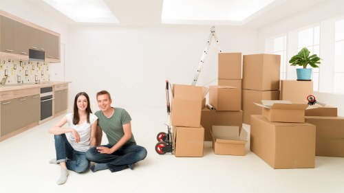 Organized packing technique with boxed household items