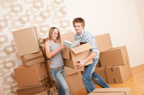 Local Brockley removal team preparing furniture for transport
