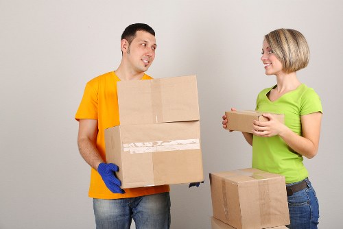 Securely packed furniture inside a removal truck for Brockley moving day