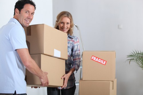 Professional movers completing a careful and safe unloading process