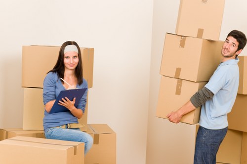 Protected belongings arranged securely inside a moving van